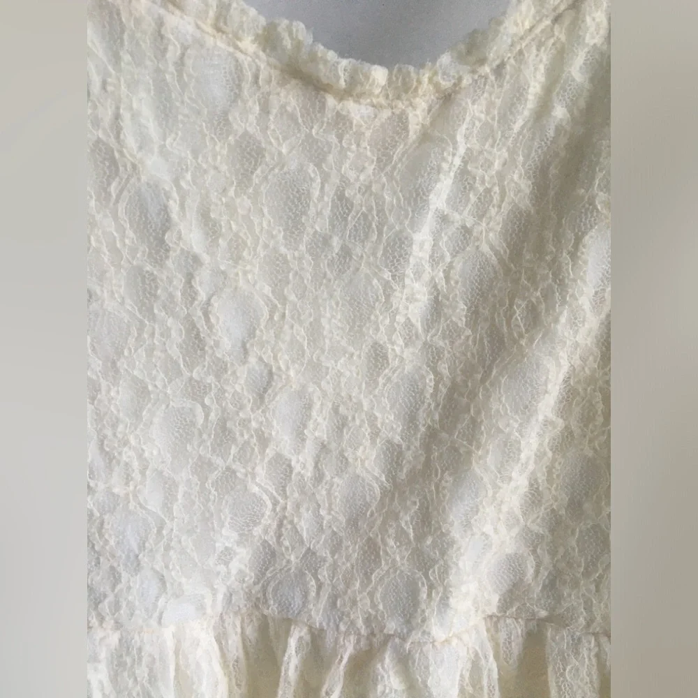 Abercrombie & Fitch Lace Maxi Dress - Off White/cream Spaghetti Straps - X-Small